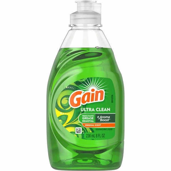 Gain Ultra Original Dishwashing Liquid - 8 fl oz - Green - 12/carton