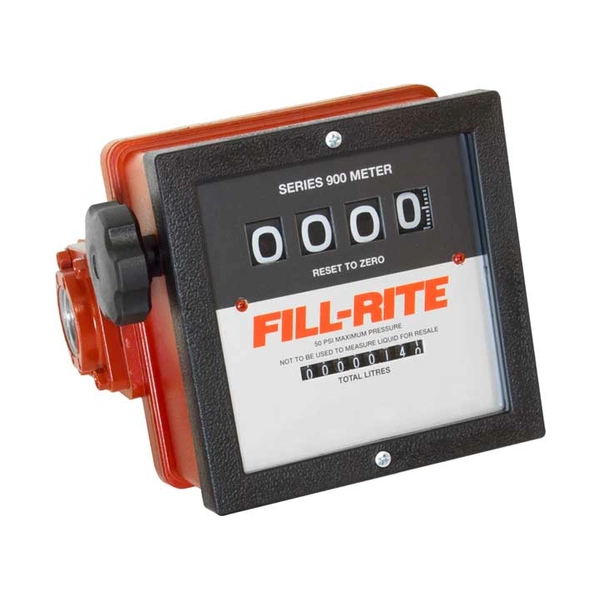Mechanical Liter Flow Meter, 1-Inch NPT, Resettable