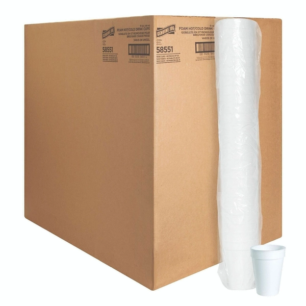 Genuine Joe 10 oz Foam Cups - White - 25 Pack