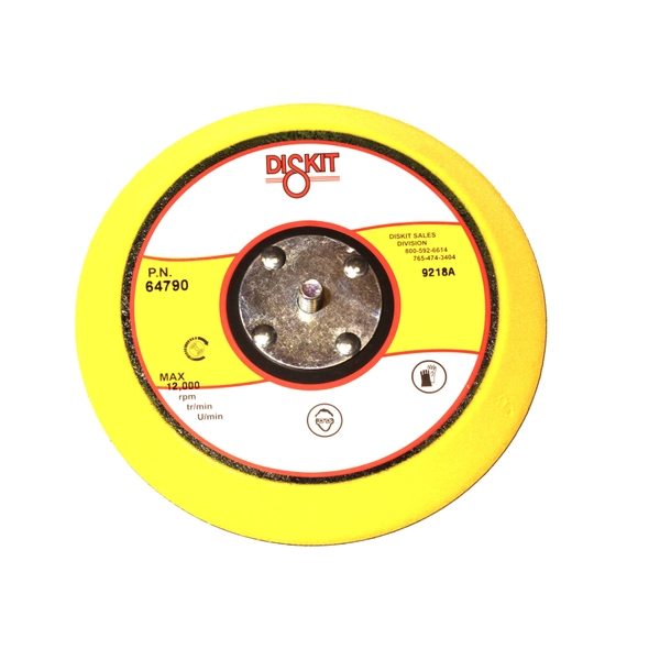 Gripit Sanding Pad 64790: Soft, 6", Hook, 0 Hole, Slant Profile MADE IN USA