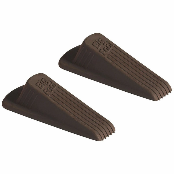 Big Foot Doorstop - Brown - Heavy Duty Rubber - 1.3" x 2.3" - 2 Pack