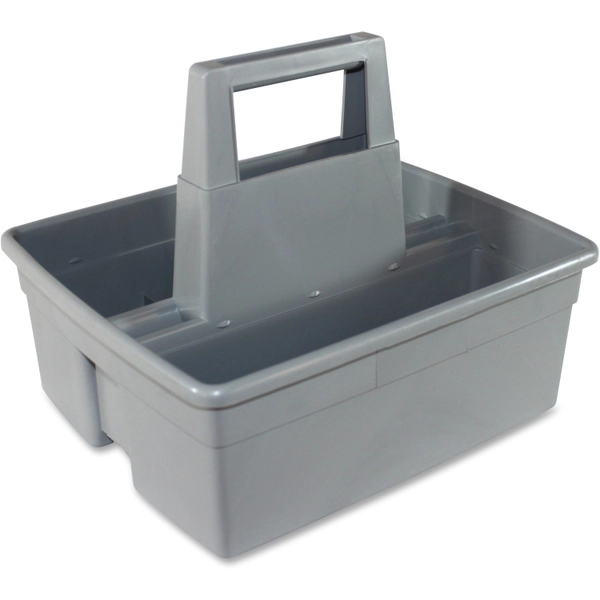 Impact Maids' Basket - 2 Compartment - 10.10"H x 11.10"W x 12.90"L - Gray Plastic - Heavy Duty - 6/Carton