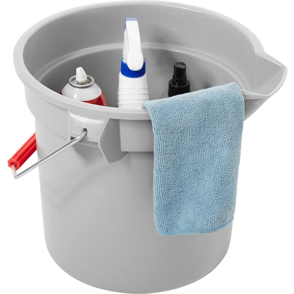 Rubbermaid Commercial Brute 14QT Bucket - Heavy Duty, Rust Resistant - Gray - 6/Carton