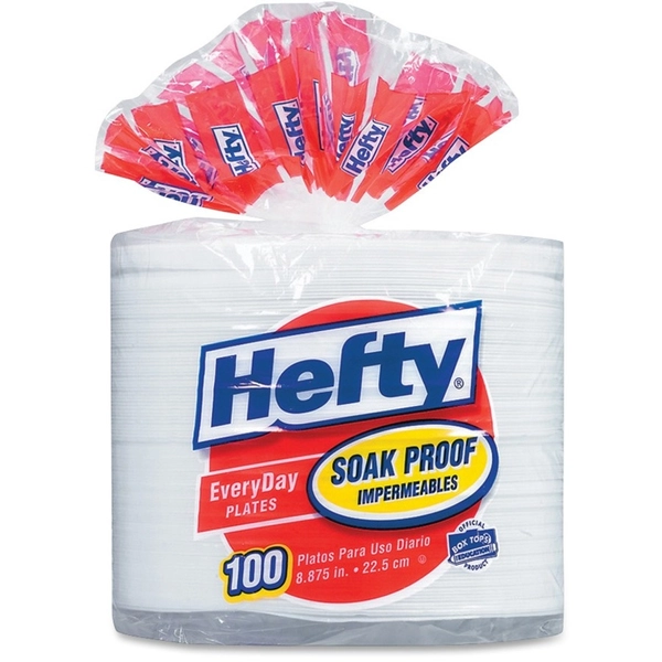 Hefty 8.9" Soak Proof Foam Plates - White - 100/Pack