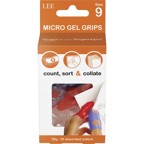 LEE Micro Gel Grips #9, 0.75" Diameter, Large, Rubber, Assorted, 10 Pack