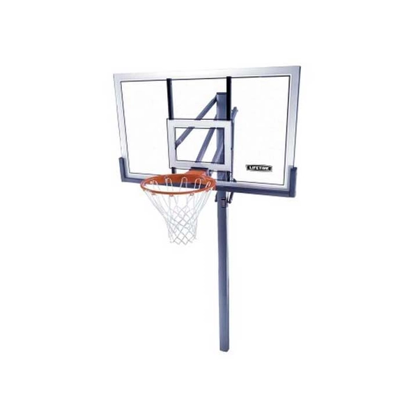 54-Inch Acrylic Adjustable In-Ground Basketball Hoop