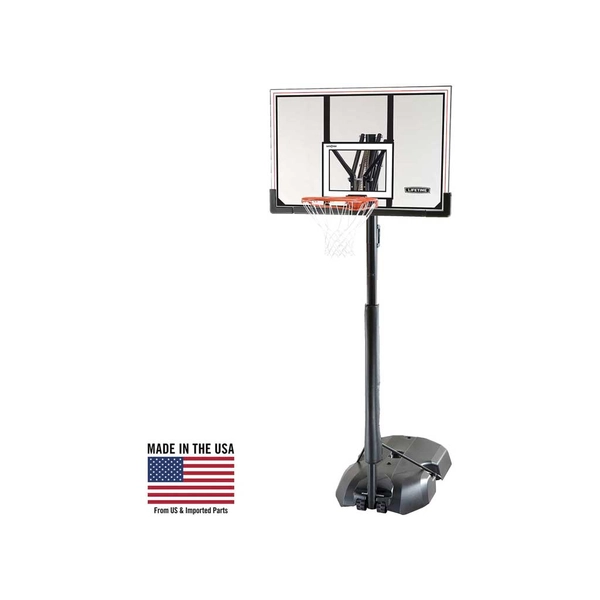 Adjustable 50-Inch Portable Basketball Hoop with Shatterproof Backboard