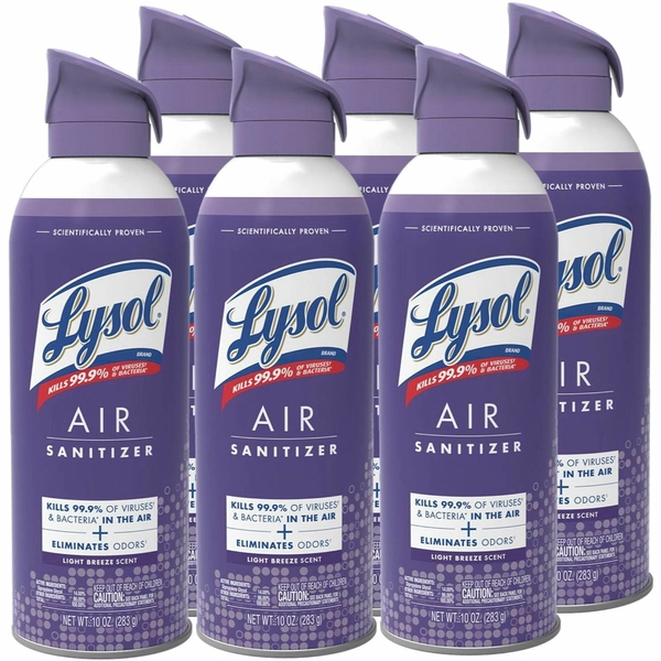 Lysol Linen Scent Air Sanitizer Spray - 10 fl oz - 6 / Carton