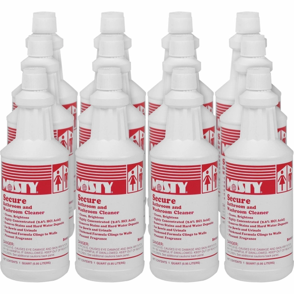 MISTY Bathroom Cleaner - Urinal & Toilet Bowl - 32 fl oz - Mint Scent - 12/Carton
