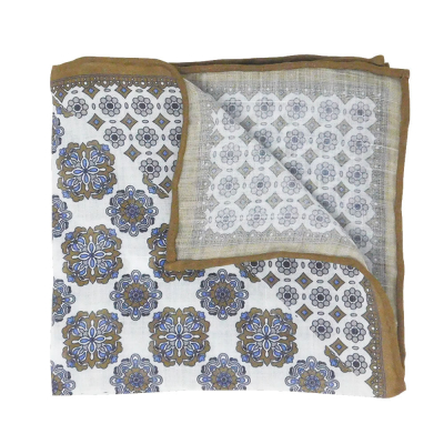 Macedonia Brown Linen Pocket Square