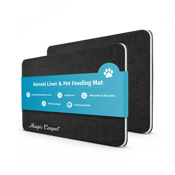 Magic Carpet™ Kennel Liner & Pet Feeding Mat (2-Pack)