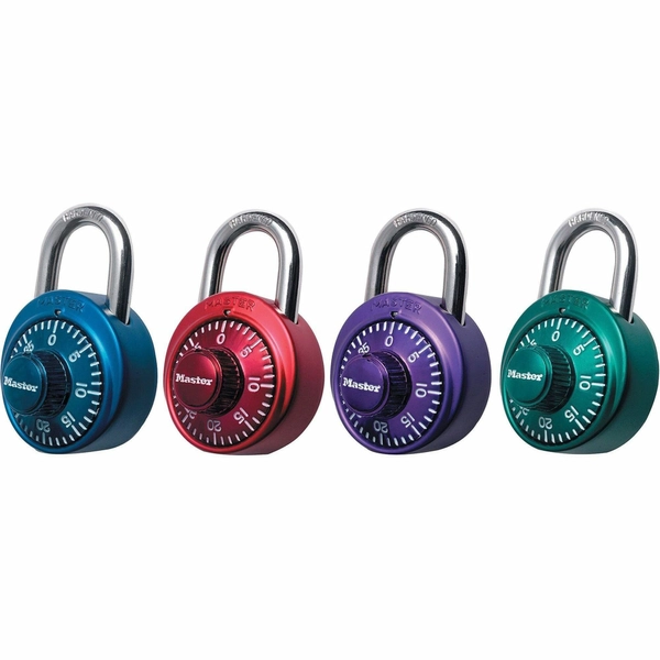 Master Lock 3-Digit Combination Lock - 0.28" Shackle - Stainless Steel - Assorted