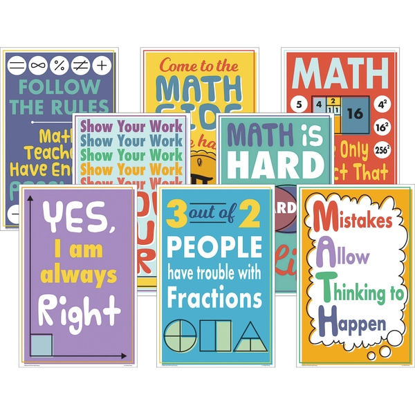 Math Fun Posters - 11" x 17" - Multi