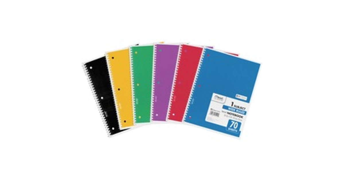 Made In USA | Mead Wide Ruled 1-Subject Notebooks - 70 Sheets - Spiral ...