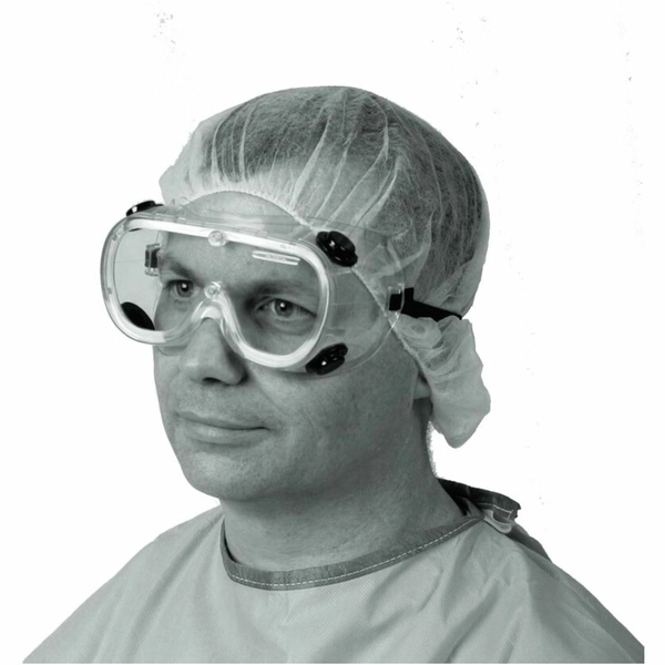 Medline Standard Fluid-Protection Lab Goggles - Large, Clear, Vented, Latex-free - 1 Each