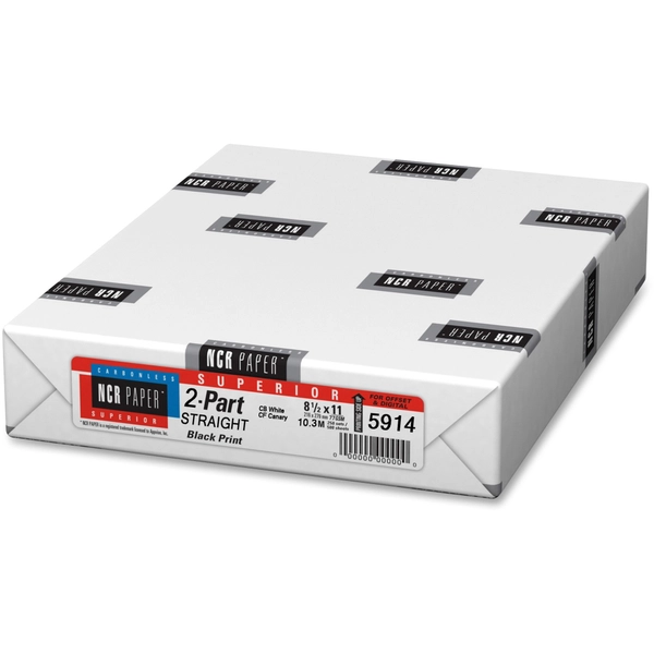 NCR 2-Part Carbonless Paper - 8.5" x 11" - White/Canary - 250 Sheets/Pack