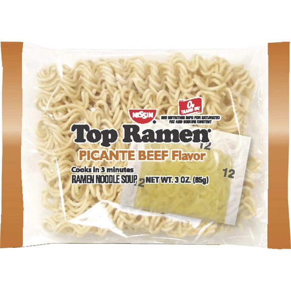 NISSIN FOODS Top Ramen Beef Picante Cup Noodles - 3 oz - 24/Carton