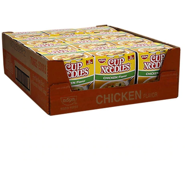NISSIN Top Ramen Chicken Flavor Cup Noodles - 2.25 oz - 12 Pack
