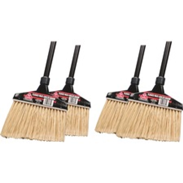 O-Cedar Commercial MaxiPlus Angle Broom - 14" Brush, 48" Metal Handle - 4 / Carton