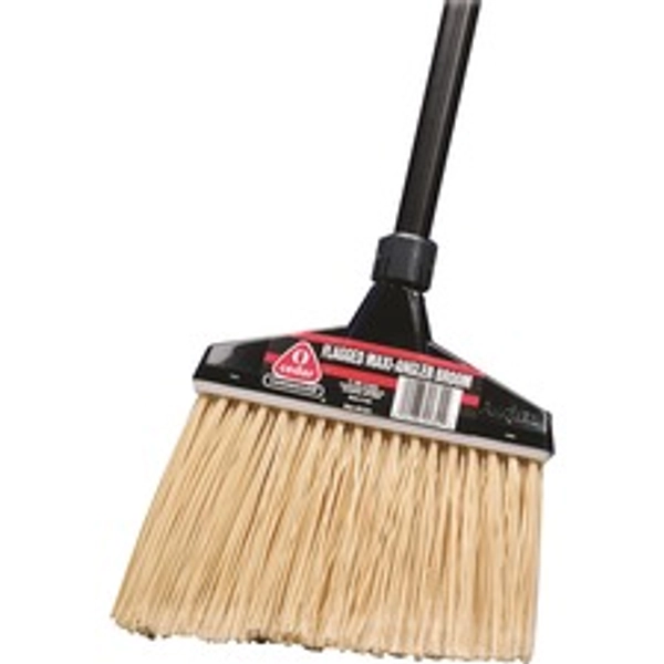 O-Cedar Commercial MaxiPlus Angle Broom - 14" Brush, 48" Metal Handle - 1 Each