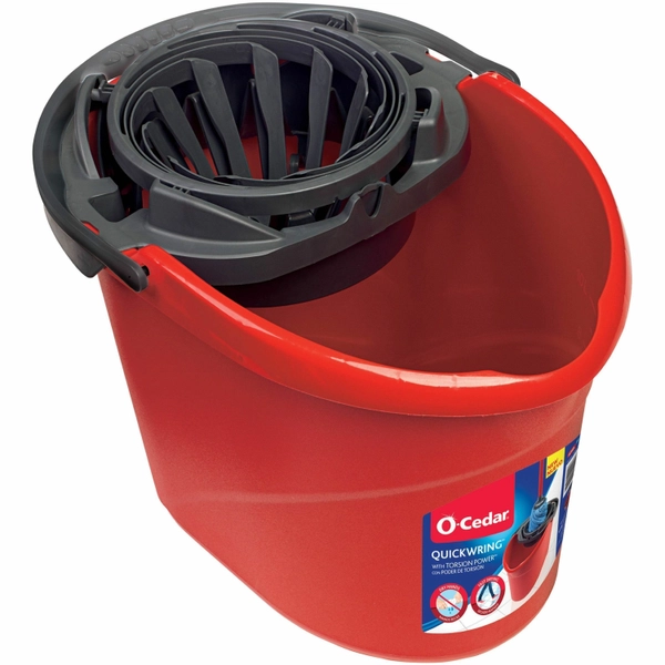 O-Cedar QuickWring Bucket 2.5 gal - Red/Gray