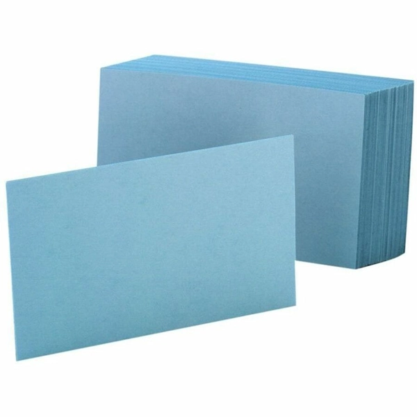 Colored Blank Index Cards - 100 Sheets - 4" x 6" - Blue - Durable