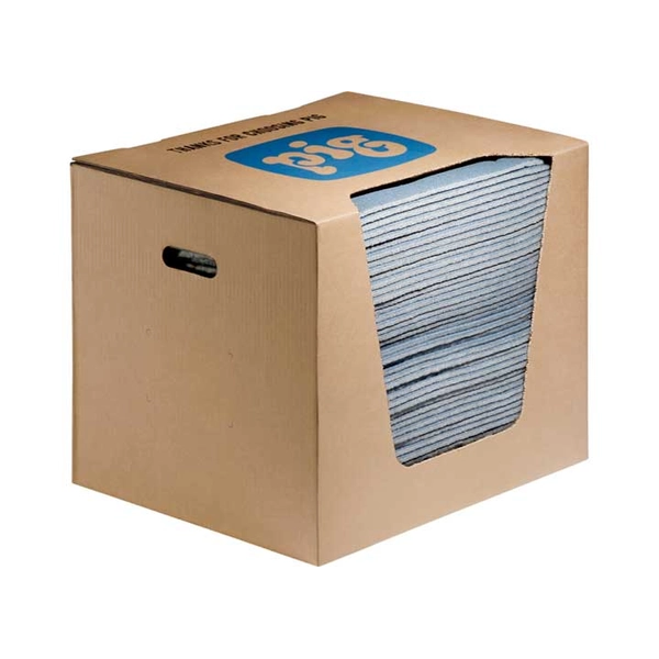 Heavyweight Blue Universal Absorbent Pads, 15x19, Box of 50