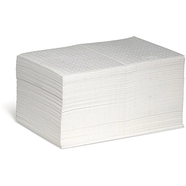 Water-Repellent Oil-Only Absorbent Pads, Medium-Weight, 100-Pack