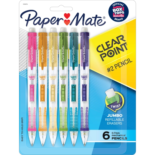 Paper Mate Clearpoint Mechanical Pencils - 0.7mm Lead - 6 Pack
