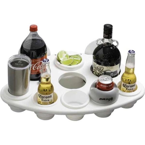 Vertical Party Barge Cup Holder, White, Round Holes