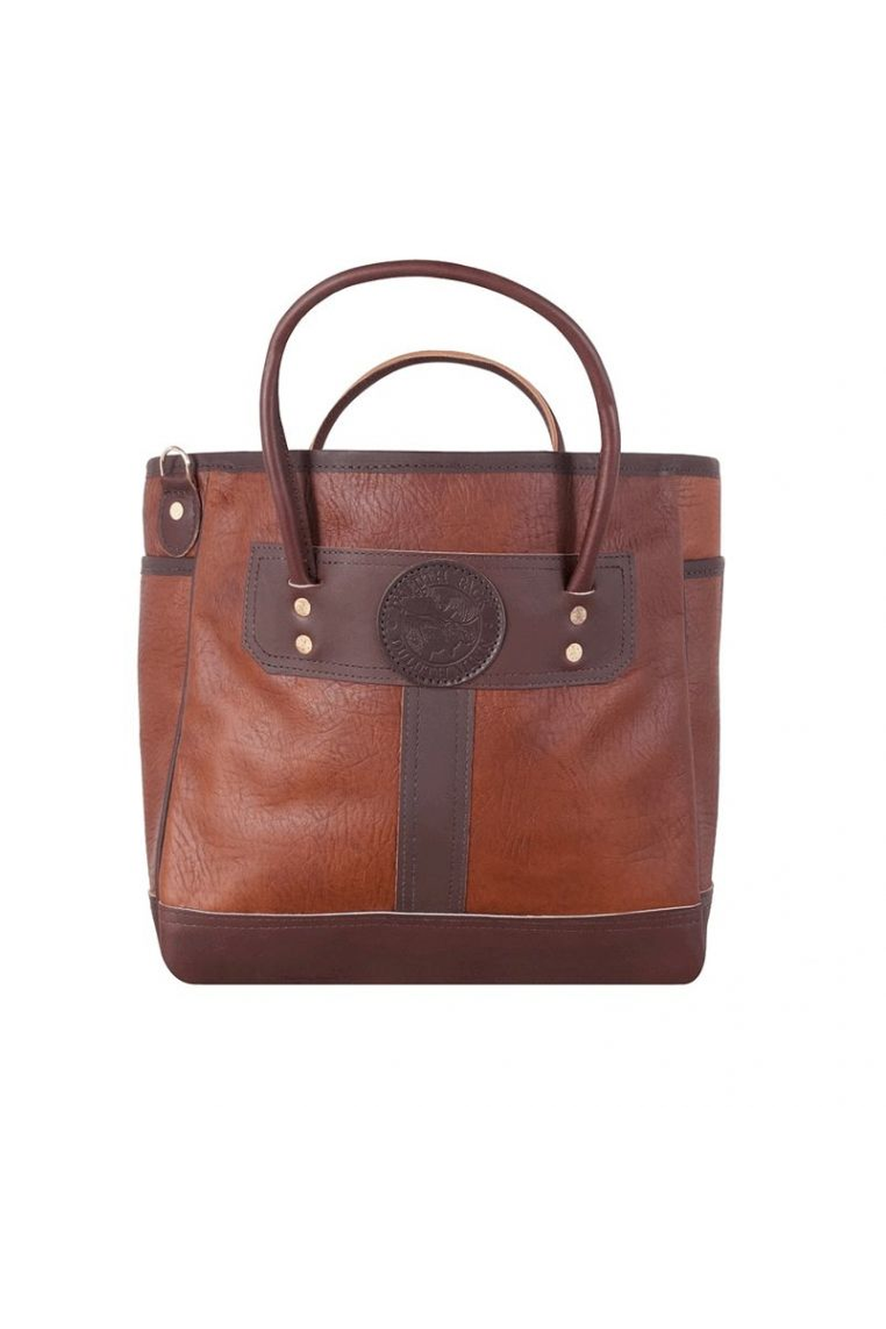 Made In USA | Bison Leather Sportsmans Tote Brown Trim