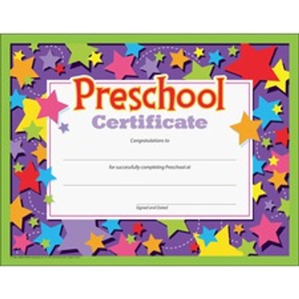 Trend Preschool Certificate - 8.5" x 11" - Assorted - 30/Pack