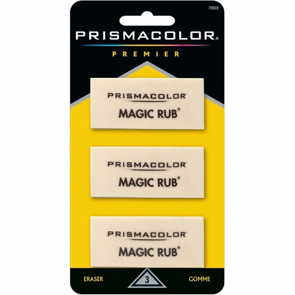 Prismacolor Magic Rub Eraser - White - 1" x 2.3" x 0.4" - 3 Pack