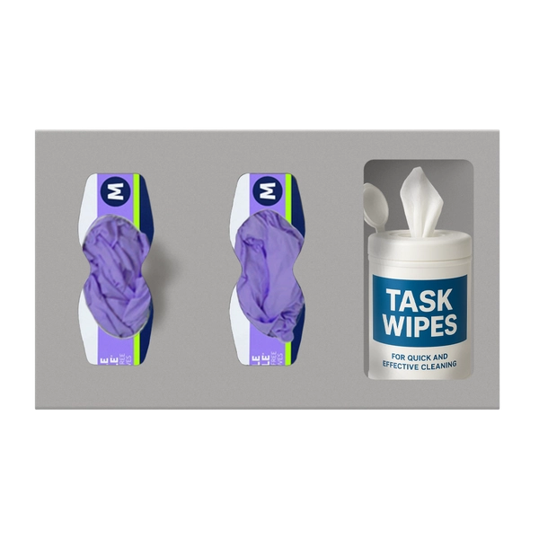 Protective Wear Dispenser-Double Glove & Misc Storage-ABS-Beige