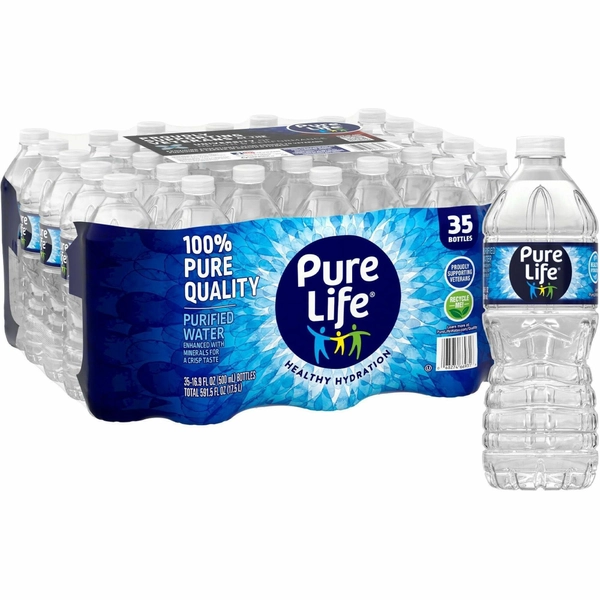Pure Life Purified Water - 16.9 oz (500 mL) - 35/Carton