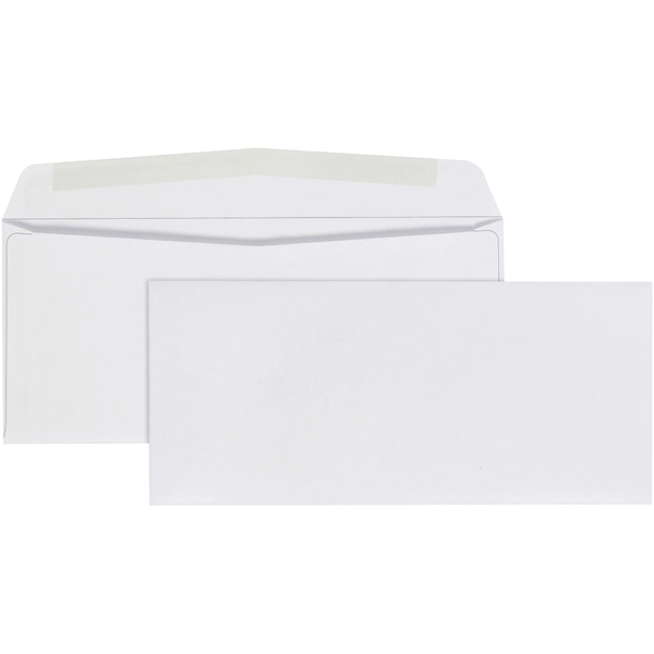 Quality Park #9 Business Envelopes - 3 7/8" x 8 7/8" - 24 lb - Gummed - White - 500/Box