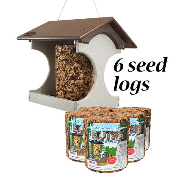 Recycled Plastic Suet Log Bird Feeder & Seed Logs