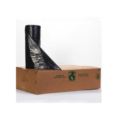 Recycled T Series Trash Liner – 43 × 47 in, 1.15 mil – Black (56 Gal)