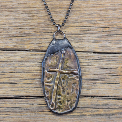Renaissance Oval Soldered Cross Pendant