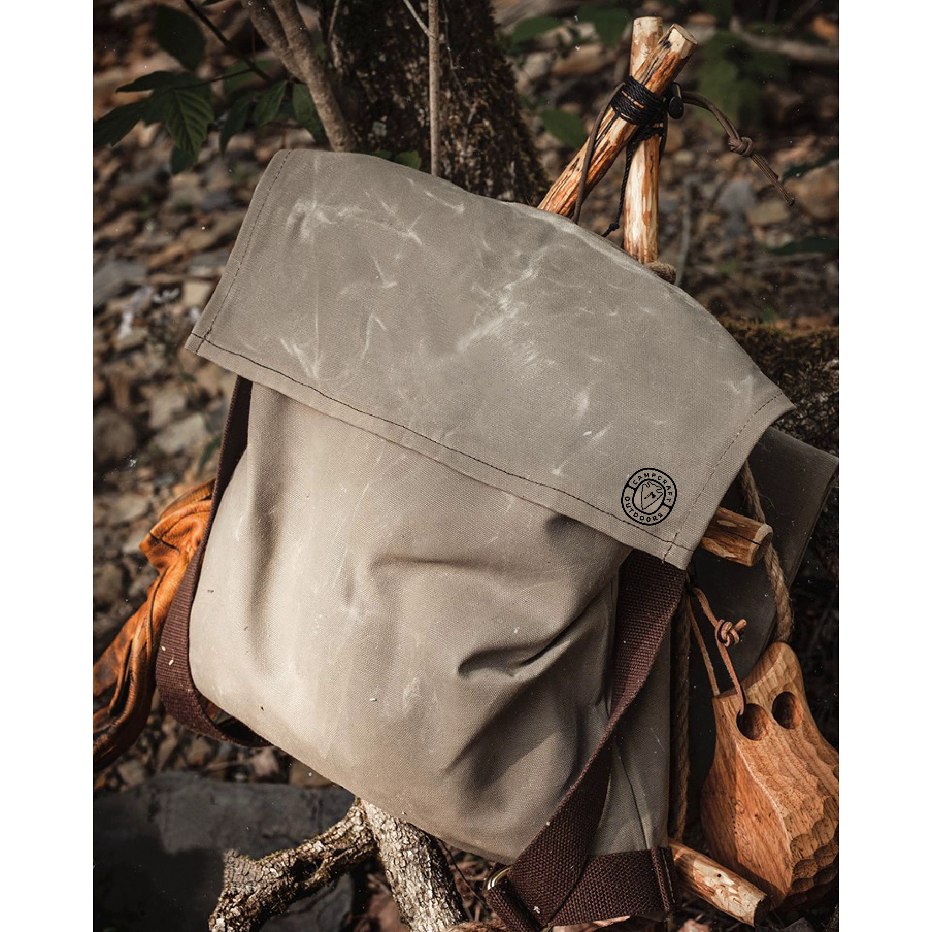 XL Haversack | Waxed Canvas Shoulder Bag for Bushcraft and Camping