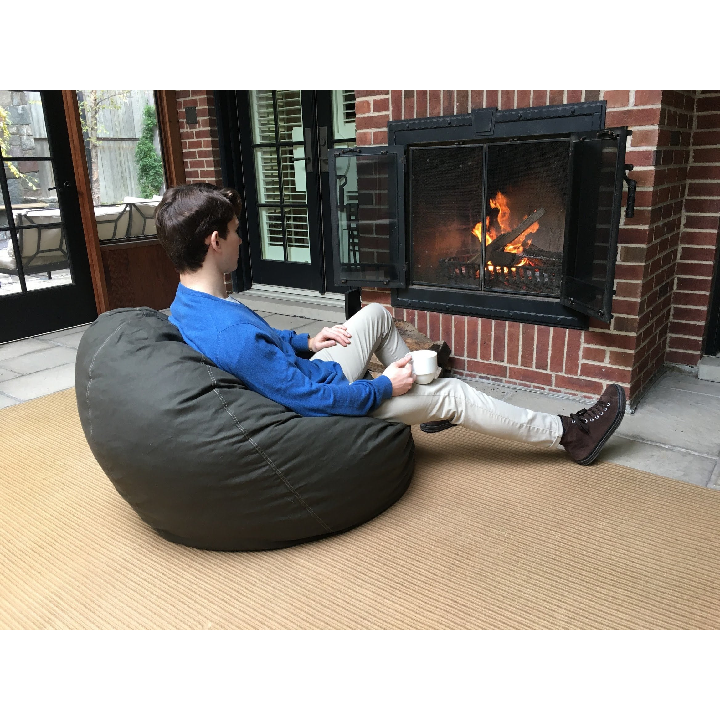 ComfyBean Bean Bag Chair Adult / Teen Sized Lounger - Cotton Cover
