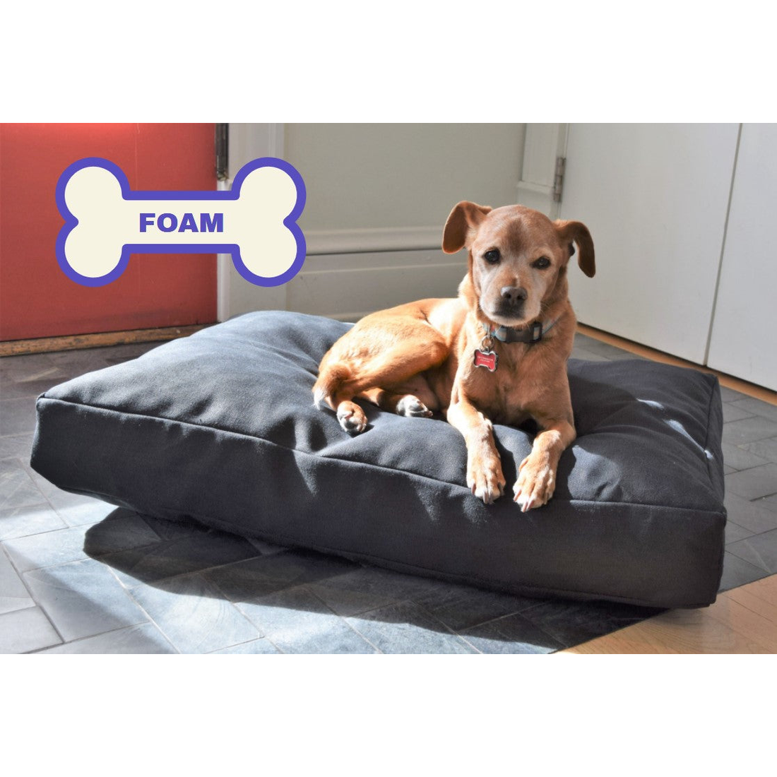 Premium Hemp Dog Bed - Lightweight CertiPUR Foam Fill