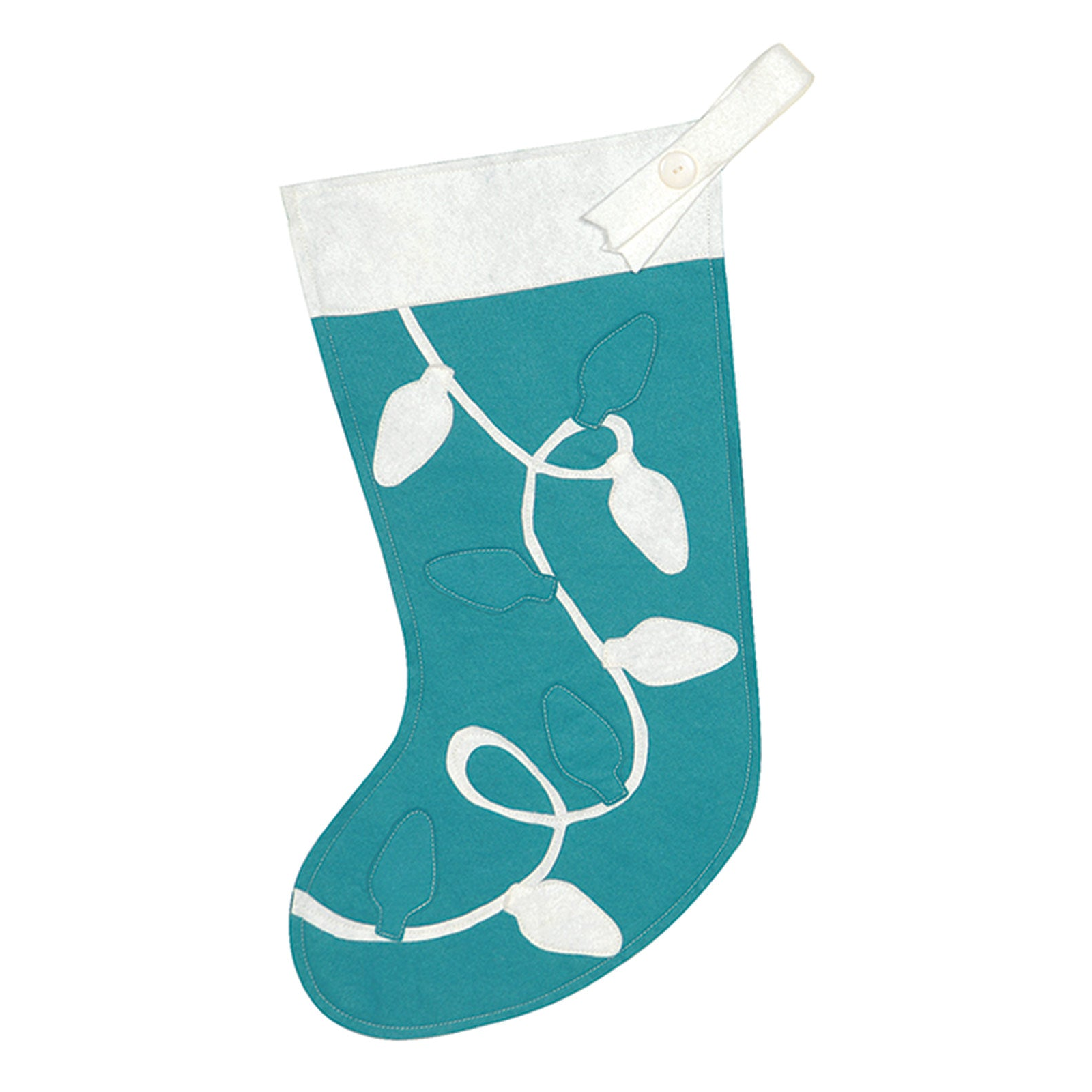 Christmas Lights Felt Stocking 20"x12"