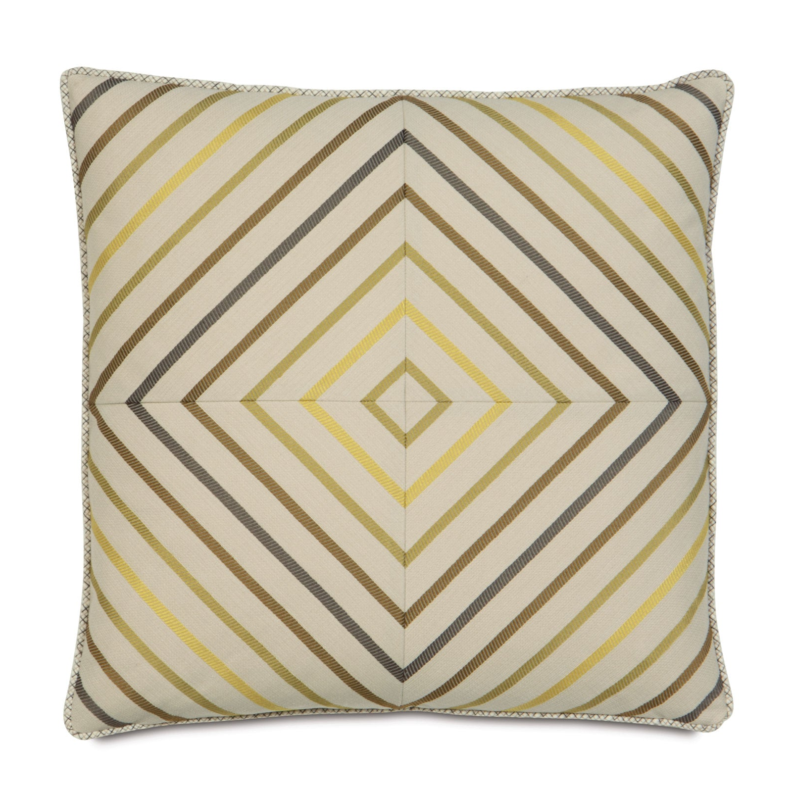 80s Neon Citron Geometric Mitered Diamond Throw Pillow Cover 22x22
