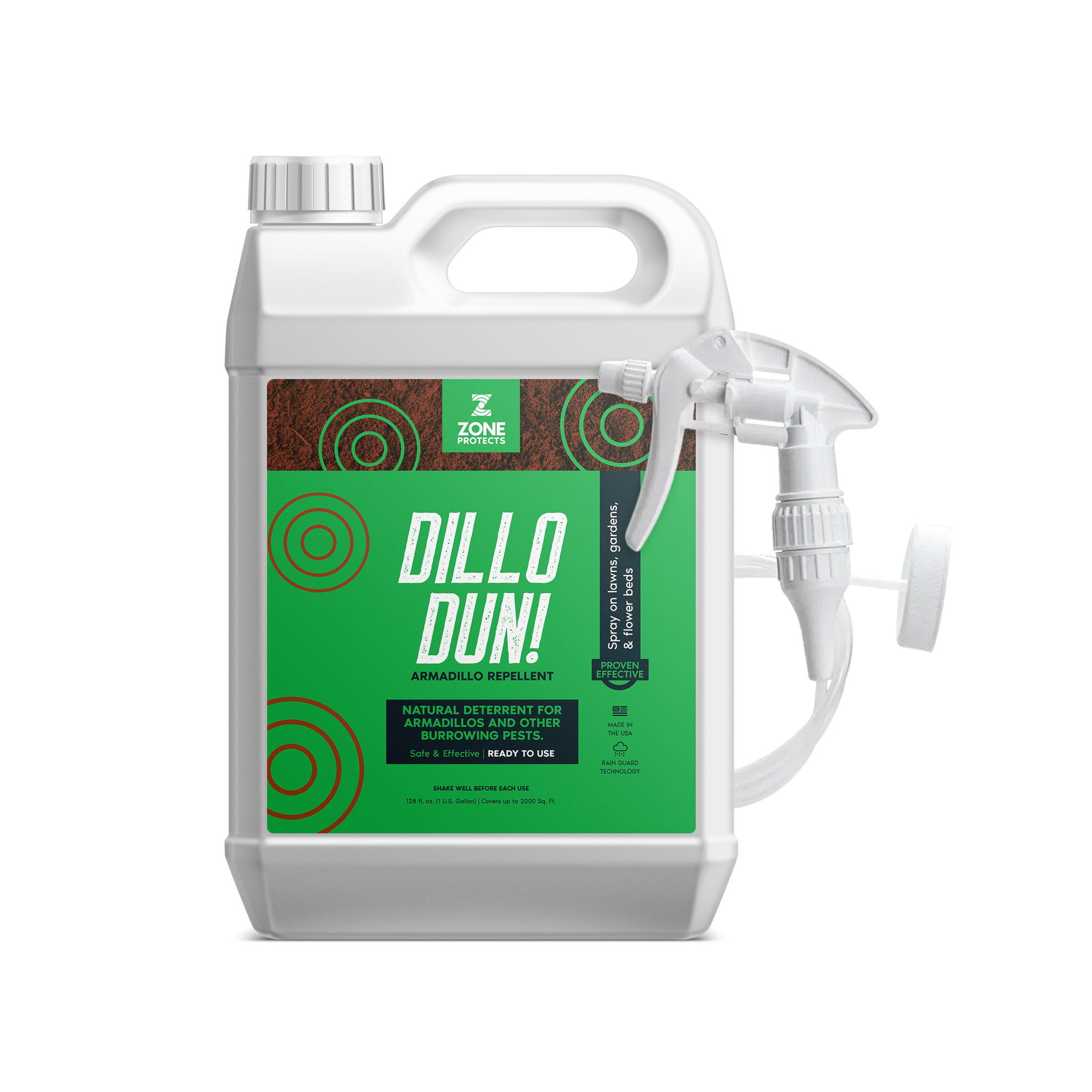 Zone Protects Dillo Dun! Armadillo Repellent Gallon Trigger Sprayer
