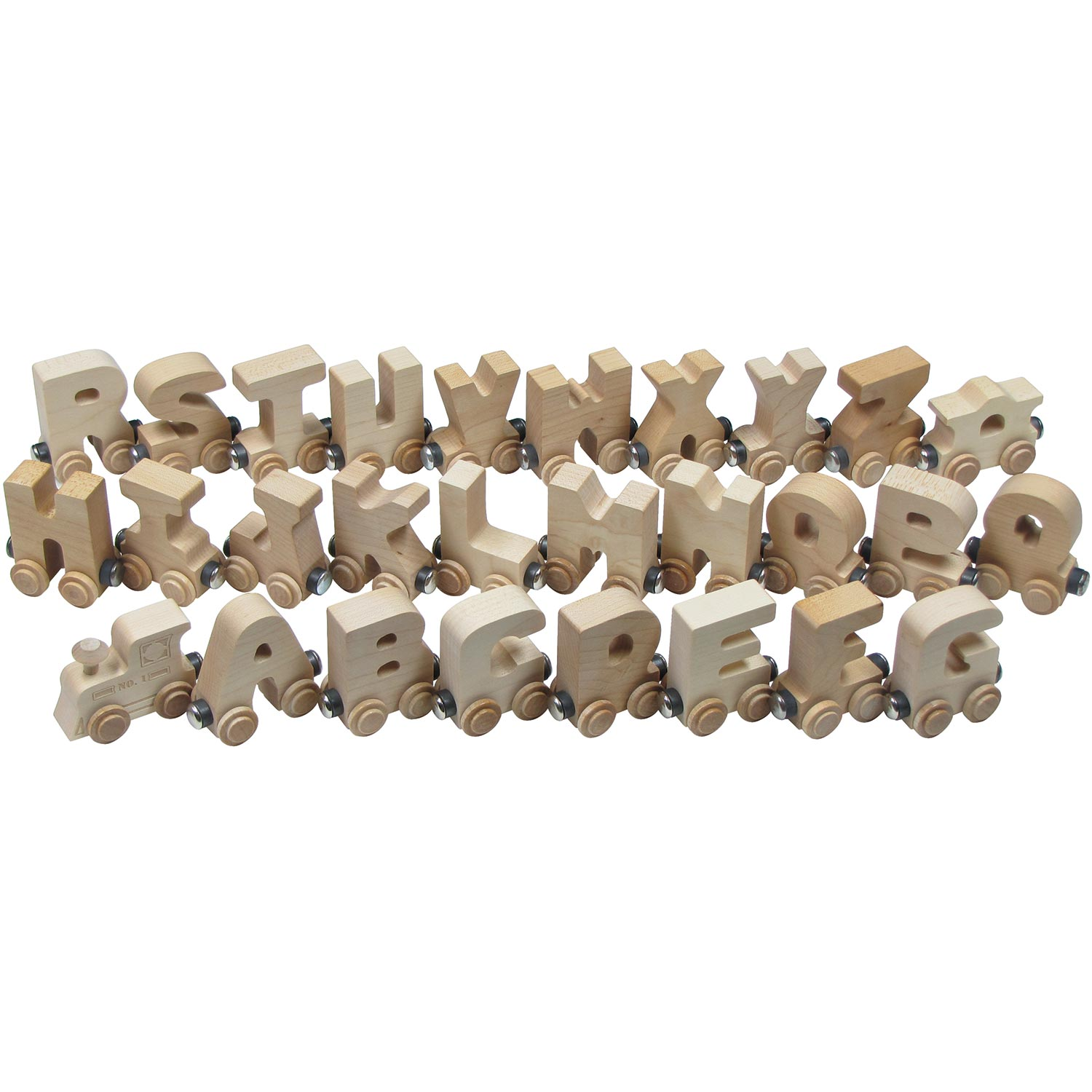 NameTrains Clear 28pc A-Z + Engine & Caboose