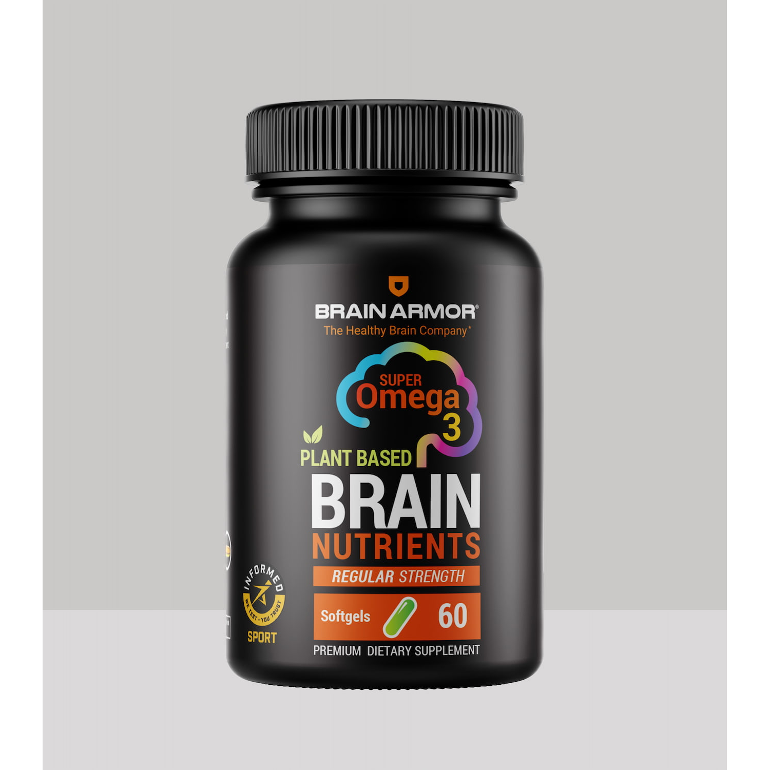 Brain Armor Plant Based Brain Nutrients Regular Strength – Softgels 60ct