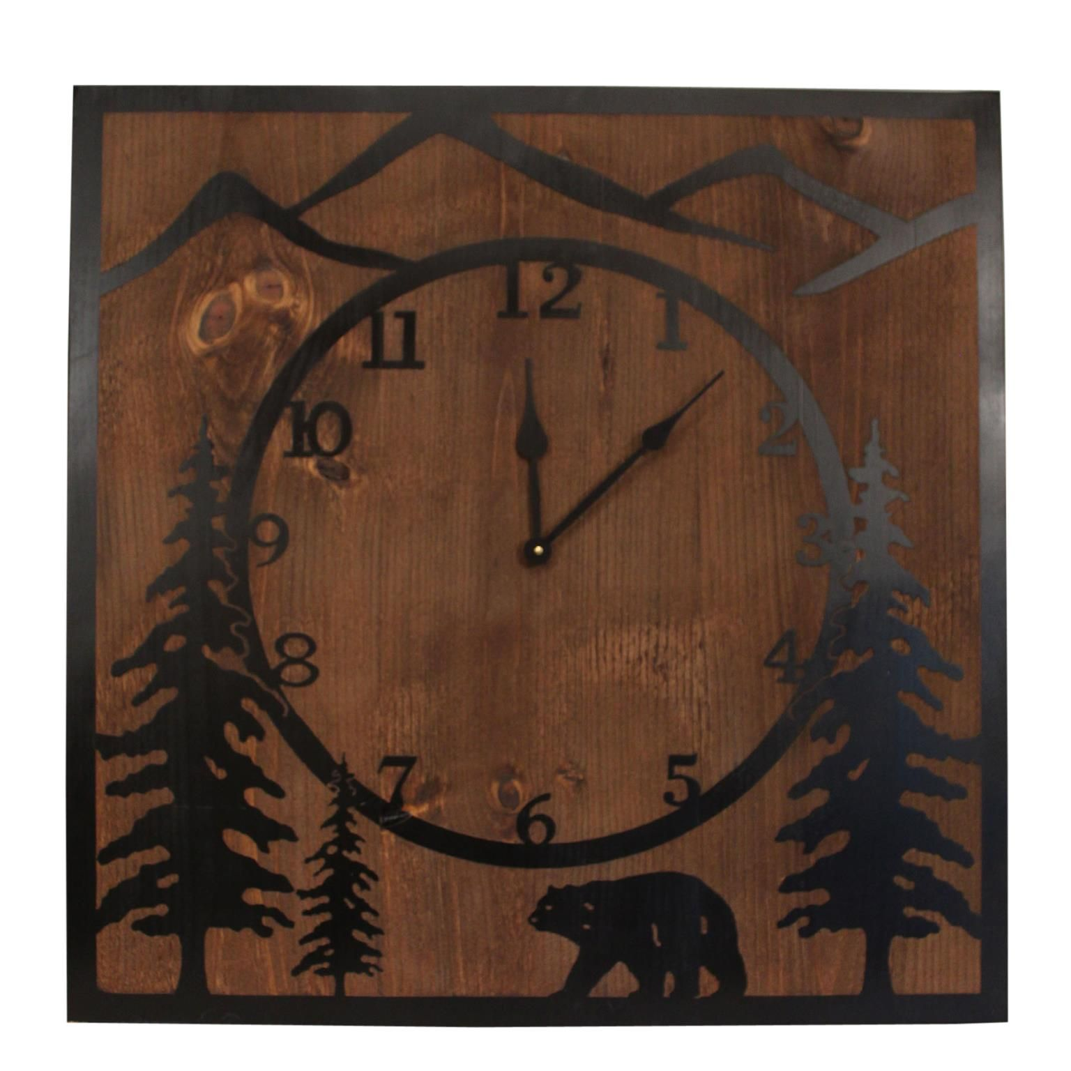 30" SQUARE WALL CLOCK WITH ETCHED SCENE