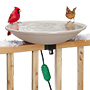 Deck Mounted Heated Bird Bath with Outdoor Cord Connector