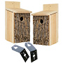 Bark Clad Bluebird Houses with "T" Post Mounts Package